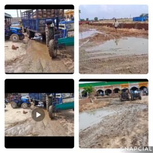 मथुरा 04 जुलाई 2025* मथुरा की राया मंडी में जल भराव से किसान में आक्रोश