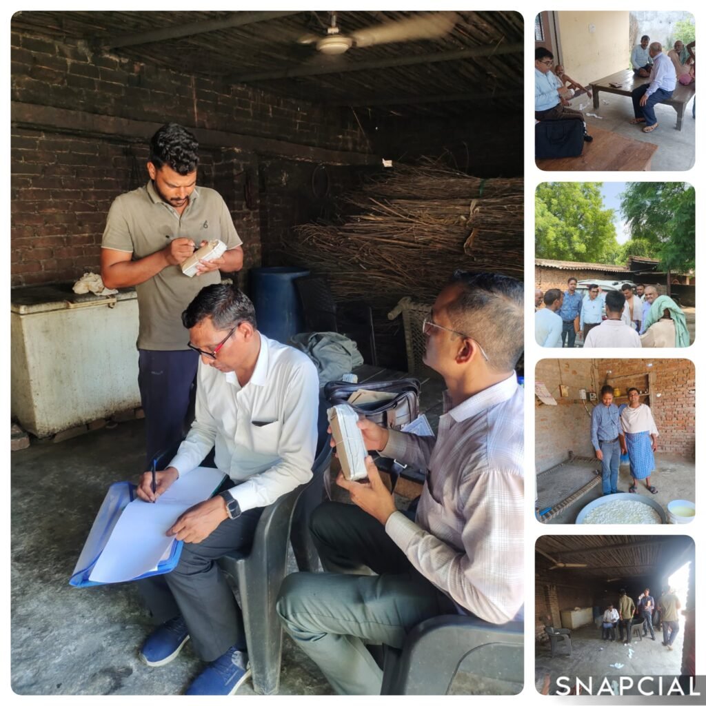 मिर्ज़ापुर04जुलाई25*दूध और छेना की सैंपलिंग से हड़कंप*