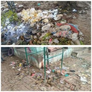 कानपुर नगर5अगस्त25*शिवराजपुर खेरेश्वर मंदिर पास कुटी में सफाई कर्मचारियों के हीलाहवाली से सफाई नहीं