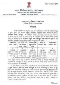 देहरादून8अगस्त25*उत्तराखंड पंचायती चुनाव अधिसूचना जारी