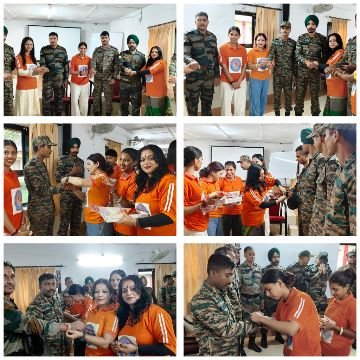 हल्द्वानी9अगस्त25*एक समाज श्रेष्ठ समाज संस्था महिला पदाधिकारियों ने भारतीय सेना के जवानों को राखी बांधकर मनाया रक्षाबंधन हल्द्वानी9अगस्त25*एक समाज श्रेष्ठ समाज संस्था महिला पदाधिकारियों ने भारतीय सेना के जवानों को राखी बांधकर मनाया रक्षाबंधन