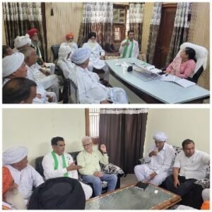 नरवाना हरियाणा16अगस्त25*भारतीय किसान यूनियन के पदाधिकारियो ने मार्केटिंग बोर्ड सेक्रेटरी नरवाना से मुलाकात की