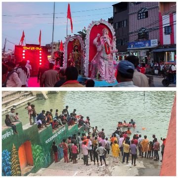 कौशाम्बी6सितम्बर25*मूरतगंज पक्का तालाब में धूमधाम से किया गया गणेश विसर्जन*