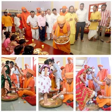 गोरखपुर1अक्टूबर25*बेटियों के पांव पखार सीएम योगी ने की मातृ शक्ति की आराधना*