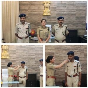 पूर्णिया बिहार 3 अक्टूबर25 *पुलिस अधीक्षक सुश्री स्वीटी सेहरावत द्वारा दो पु،उपाध्यक्ष ‌को कोटी का स्टार पहनाना गया