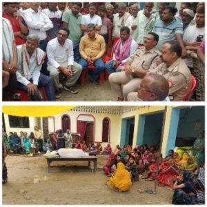 सुल्तानपुर4अक्टूबर25*युवक की मौत के बाद परिजनों ने अंतिम संस्कार से किया इनकार,पुलिस बल तैनात।