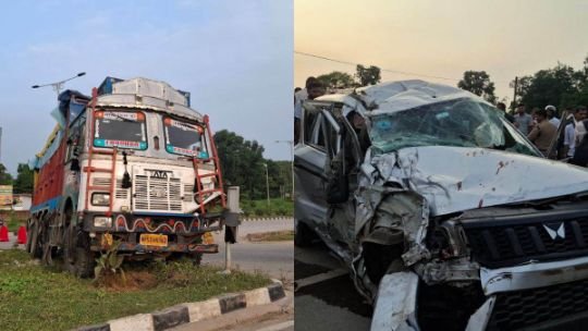 रीवा13अक्टूबर25*सीधी में बोलेरो और ट्रक के बीच जोरदार टक्कर, पिता-पुत्र की मौत, पांच लोग गंभीर रूप से घायल*