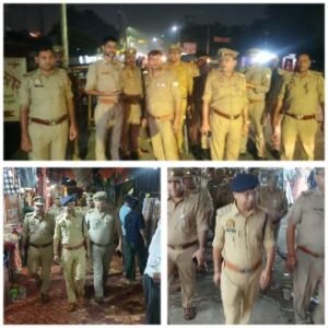 कानपुर नगर17अक्टूबर25*पंच पर्व से पहले पनकी पुलिस ने मुख्य बाजार में पैदल गस्त,कर व्यापारियों से की वार्ता*