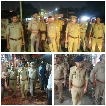 कानपुर नगर17अक्टूबर25*पंच पर्व से पहले पनकी पुलिस ने मुख्य बाजार में पैदल गस्त,कर व्यापारियों से की वार्ता*