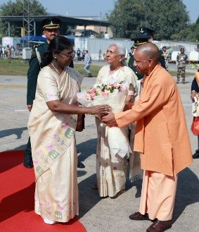 लखनऊ 28/11/25*ब्रह्मकुमारी राजयोग केन्द्र पहुंची राष्ट्रपति द्रौपदी मुर्मु