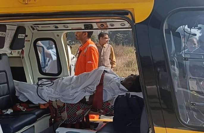 अनूपपुर 28/11/25*लकवा पीडित मरीज को उच्च स्तरीय इलाज के लिए एयरलिफ्ट कर एम्स भोपाल किया गया शिफ्ट