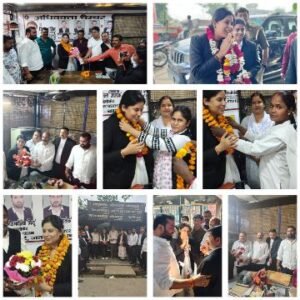 बाराबंकी5नवम्बर25*चुनाव प्रचार के दौरान अधिवक्ता साथियों व मित्रों द्वारा मिले स्नेहिल स्वागत एवं सम्मान के लिए हृदय से आभार व्यक्त किया 🙏🏻