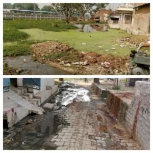 कौशाम्बी 15/11/25*ग्राम नौडिया मंगल पांडेय नगर के ग्रामीणों के आने जाने का रास्ता पानी भरने से बन्द*