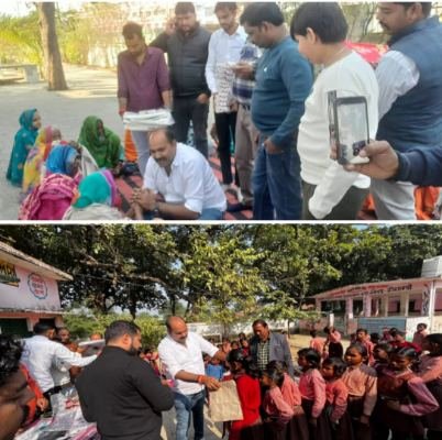 कौशाम्बी 11दिसम्बर 25**रूपेश त्रिपाठी ने जन्मदिन पर 151 बच्चों को स्वेटर जैकेट और 40 वृद्धजनों को शॉल कंबल बांटकर दिया मानवता का संदेश*