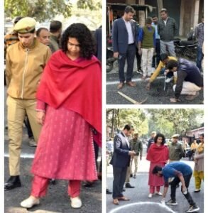 लखीमपुर खीरी13दिसम्बर 25*विलोबी मेमोरियल हाल रोड की गुणवत्ता पर डीएम दुर्गा शक्ति नागपाल ने औचक निरीक्षण किया।