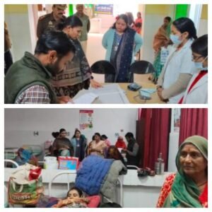 बाँदा 3दिसम्बर 25*जिलाधिकारी जे0रीभा ने जिला चिकित्सालय (महिला) बांदा का औचक निरीक्षण किया गया।*