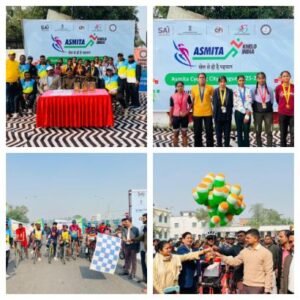 पूर्णिया बिहार 11 दिसंबर 25* अस्मिता खेलो इंडिया वुमेन रोड साइकिलिंग सिटी लीग चैंपियनशिप के विजेताओं को P.D.C.Aने मेडल एवं ट्राफी से सम्मानित किया।