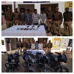 बाँदा 30दिसम्बर 25*थाना अतर्रा व एसओजी की संयुक्त पुलिस टीम द्वारा अन्तर्राज्यीय चोर गिरोह का पर्दाफाश करते हुए 04 अभियुक्तों को किया गया गिरफ्तार । 