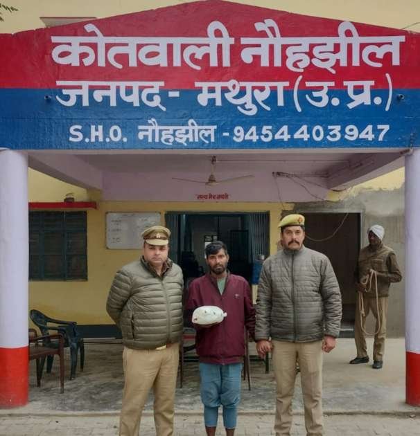 मथुरा 1 जनवरी 26*थाना नौहझील मथुरा पुलिस द्वारा एक अभियुक्त 01 किलो 180 ग्राम अवैध नशीला पदार्थ गांजा सहित गिरफ्तार ।*