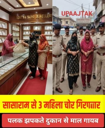 रोहतास 10 जनवरी 26*सासाराम में घिनौना काम करती थी 3 औरतें ! पलक झपकते माल साफ करने वाली महिलाएं 24 घंटे में गिरफ्तार