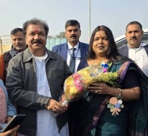 पूर्णिया बिहार10 जनवरी26*जिला मंत्री नूतन गुप्ता ने किया उद्योग मंत्री का स्वागत