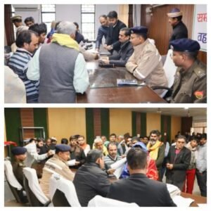 मथुरा 5 जनवरी 26*जिलाधिकारी मथुरा एवं वरिष्ठ पुलिस अधीक्षक मथुरा द्वारा तहसील छाता मे सम्पूर्ण समाधान दिवस