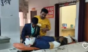 कौशाम्बी ८ फरवरी २६*तेज रफ़्तार ऑटो की टक्कर से बाइक सवार व्यापारी घायल*