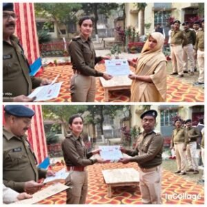 पूर्णिया बिहार 3 फरवरी 26** पूर्णिया पुलिस अधीक्षक ने रौटा थाना में किया जनसंवाद, चौकीदारों को दिया प्रशस्तिपत्र