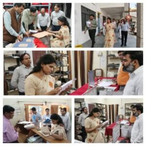 बांदा 24 फरवरी 26*जिलाधिकारी जे0रीभा ने आज विकास खण्ड कार्यालय नरैनी एवं तहसील नरैनी का निरीक्षण किया।**