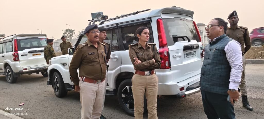 पूर्णिया बिहार 4 फरवरी 26* पुलिस अधीक्षक ने किया दालकोला मद्यनिषेध चेक पोस्ट का निरीक्षण। ....