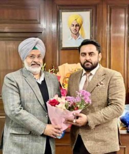 चंडीगढ़10 फरवरी 26**इंद्रजीत मान के मार्केड पंजाब के चेयरमैन पद का कार्यभार संभालने पर एडवोकेट हरप्रीत सिंह ने दी शुभकामनाएँ