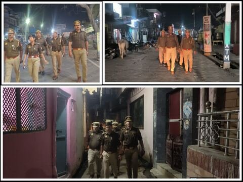 मथुरा 21 फरवरी 26 वरिष्ठ पुलिस अधीक्षक के निर्देश पर सभी थाना प्रभारी द्वारा अपने क्षेत्र में पैदल गश्त