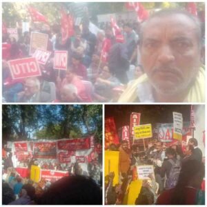 प्रयागराज १२ फरवरी २६ * अखिल भारतीय किसान मजदूर सभा के बैनर तले खंड विकास कार्यालय पर प्रदर्शन कर सात सूत्रीय ज्ञापन सौंपा गया।