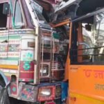 बांदा25मार्च26*रोडवेज बस और ट्रक की हुई आमने-सामने की जोरदार टक्कर **