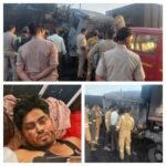 बाँदा 26 मार्च 26* तेज रफ्तार ट्रेलरों की टक्कर मे आग लगने से ड्राइवर क्लीनर सहित 3 लोगो की जलकर हुई मौत 