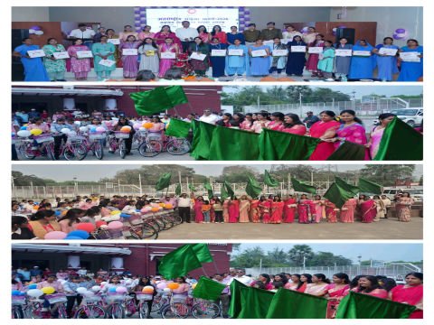 रोहतास ९ मार्च २६ * अंतरराष्ट्रीय महिला दिवस के अवसर पर डीडीयू मंडल द्वारा बालिकाओं को साइकिल वितरण एवं महिला कर्मचारियों का सम्मान