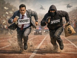 कानपूर नगर ०१ मार्च २६ * भ्रष्टाचार और अपराध की दौड़ में हुई बराबरी लेकिन कागजों में सराहनीय काम दिखाना है, सिर्फ मोटा काला धन कमाना है की योजना को सफ़ल बनाना है, बल्कि न्याय की आवाज़ और अपराध दर्शाने वालों को मुकदमों में फ़साना है