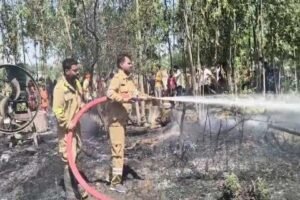 अयोध्या 13 अप्रैल 26*मवई थाना क्षेत्र के मोहम्मदपुर दाउदपुर में लगी भीषड़ आग