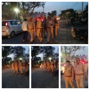 मथुरा 2 अप्रैल 26* क्षेत्राधिकारी माँट द्वारा पुलिस बल के साथ पैदल गश्त*