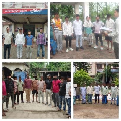 पूर्णिया बिहार 26 अप्रैल26 *पूर्णिया में गुंडों की परेड: SP स्वीटी सेहरावत के आदेश पर सभी थानों में चला अभियान*