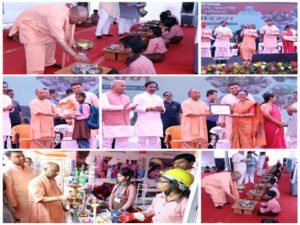 वाराणसी ४ अप्रैल २६ * मुख्यमंत्री ने परोसा मिड-डे मील, बच्चों से कहा- रोज स्कूल आना, बच्चों को स्कूल बैग, पाठ्य पुस्तकें व उपहार भी दिए सीएम योगी ने