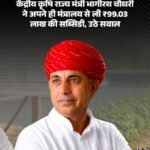नई दिल्ली28जून26*राज्य मंत्री भागीरथ चौधरी को खीरे की खेती के लिए 99 लाख रुपये की सरकारी सब्सिडी मिली 