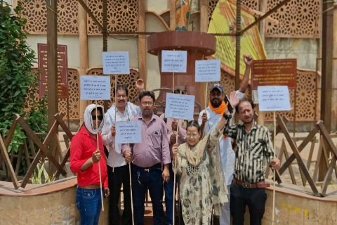 कानपुर ब्रेकिंग कानपूर नगर २जुन २०२६ * पत्रकारों के ऊपर हो रहे फर्जी मुकदमे व पत्रकारों पर हमले के विरोध में कानपुर दक्षिण प्रेस क्लब का अर्धनग्न प्रदर्शन