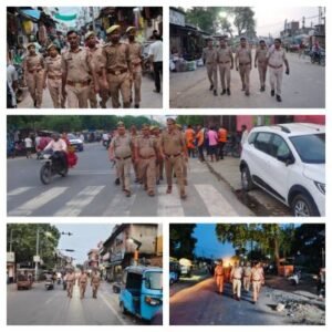 मथुरा 17 जुलाई 26 वरिष्ठ पुलिस अधीक्षक के निर्देश पर सभी प्रभारीयो द्वारा अपने क्षेत्र में पैदल गश्त:-*