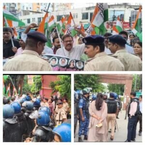 भागलपुर24जुलाई26*नीट पेपर लीक के विरोध में भागलपुर में कांग्रेस का प्रदर्शन, शिक्षा मंत्री के इस्तीफे की मांग*