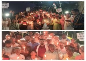 बांदा(उत्तर प्रदेश)25जुलाई26*बाँदा में कांग्रेसियों ने कैंडिल मार्च निकाला