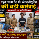 मथुरा16जुलाई26*साइबर सेल और कोतवाली पुलिस की बड़ी कार्रवाई | ₹1.25 लाख नकद, 23 ATM कार्ड के साथ साइबर ठग गिरफ्तार