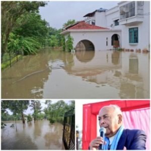 रीवा22अगस्त26*रीवा में बीहर का कहर: विधायक बंगले में घुसा पानी, सुशासन पर उठे सवाल