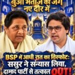 लखनऊ 10 सितंबर 26*BSP में आधी रात का विस्फोट: ससुर ने संन्यास लिया, दामाद पार्टी से OUT! बुआ भतीजे की जंग नए दौर में