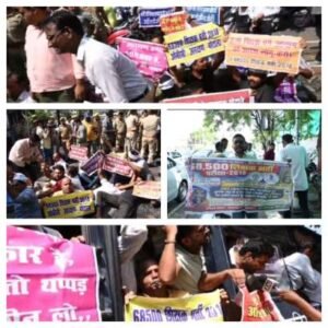 लखनऊ 28 सितंबर 26*लखनऊ में 68,500 शिक्षक भर्ती अभ्यर्थियों का प्रदर्शन।